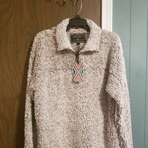 Brown Brown Frosty TipTrue Grit V Neck Sweater